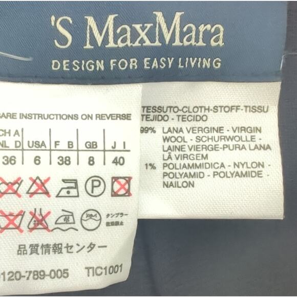 'S MaxMara Skirt Womens 99% Wool Black Knee Length Pencil 6 - Picture 5 of 8